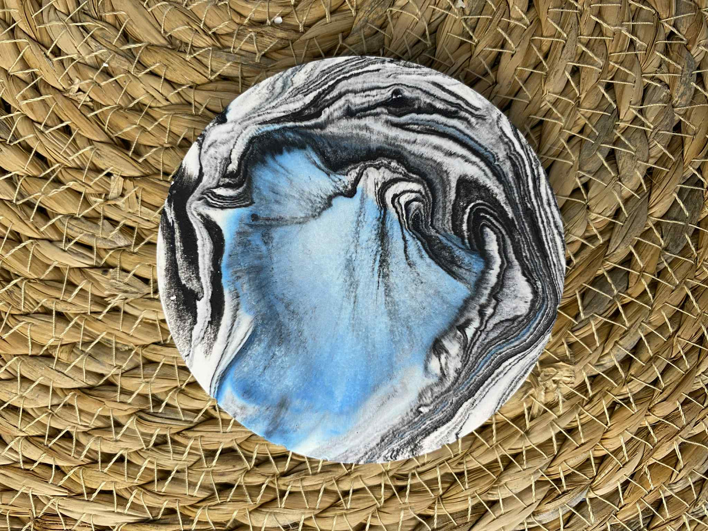 Puodelių padėkliukų rinkinys (mėlyna/juoda)