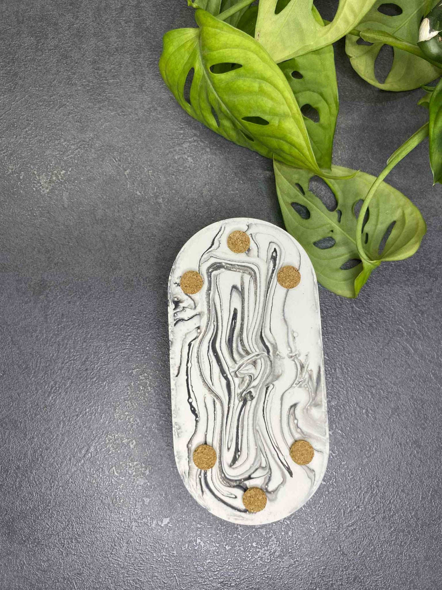 Dviejų dalių žvakidė (juodas marmuras)