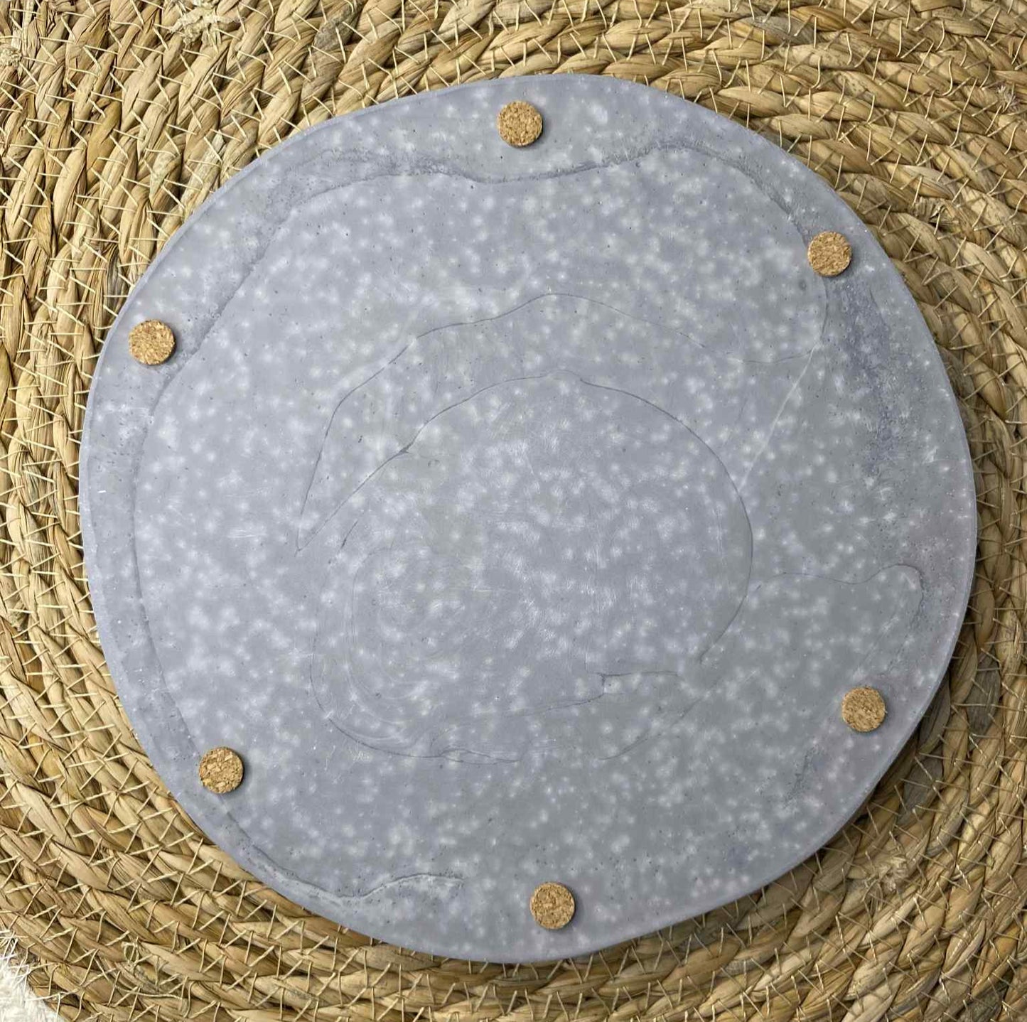 Padėkliukas apvalus debesėlis (pilka auksinė)