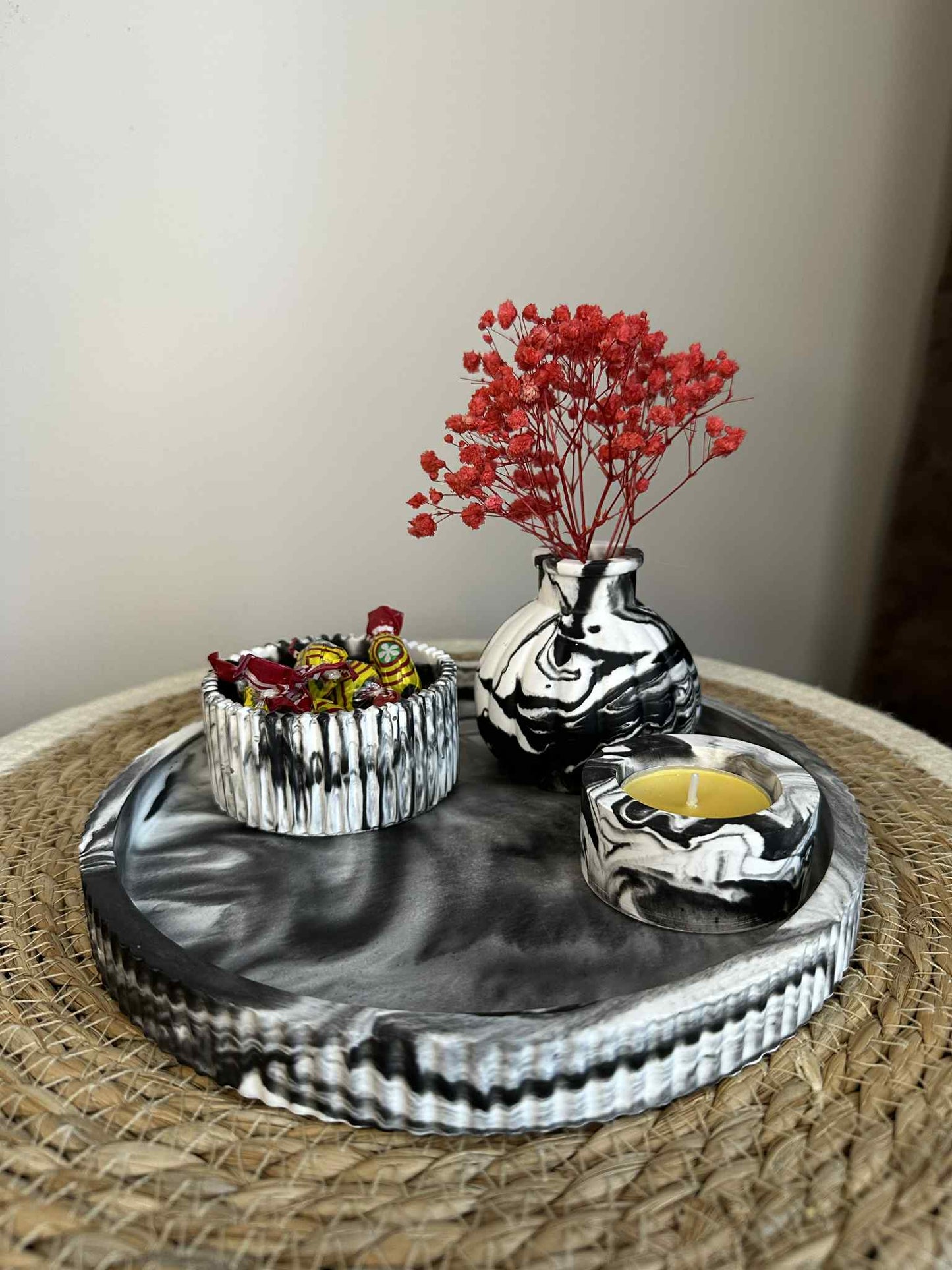 Universaltablett mit Behälter (schwarz)