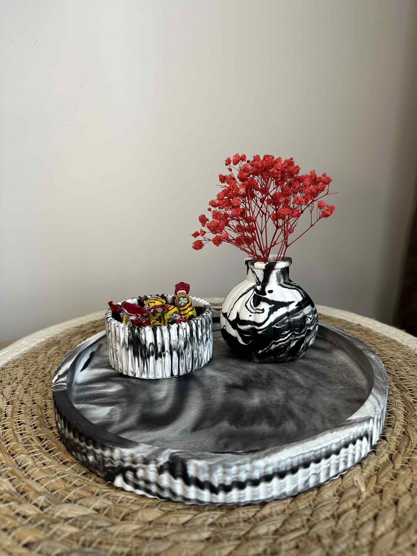 Universaltablett mit Behälter (schwarz)