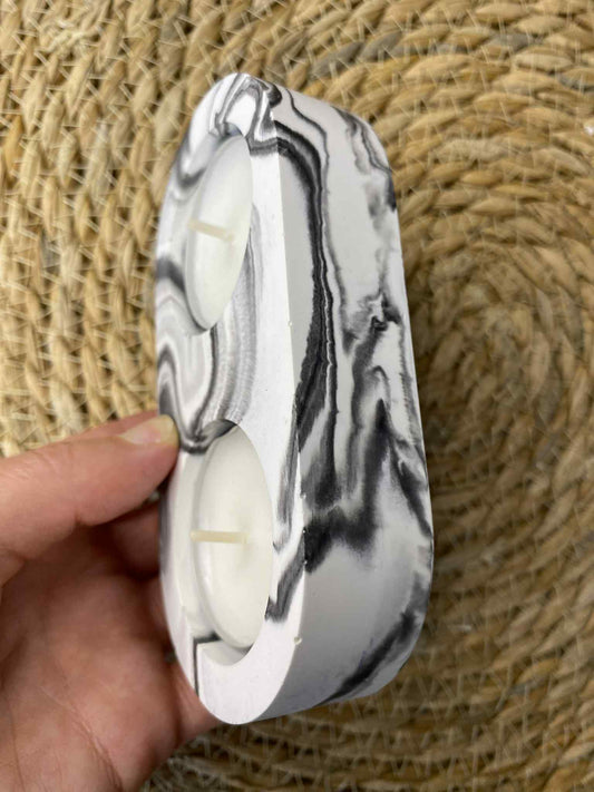 Dviejų dalių žvakidė (juoda)