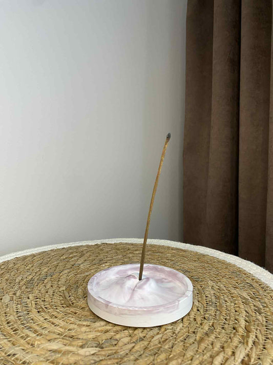 Round incense burner (soft purple)