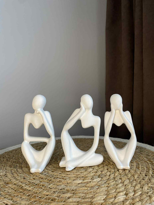 Susimąsčiusių žmogeliukų statulėlės (3 vienetai)