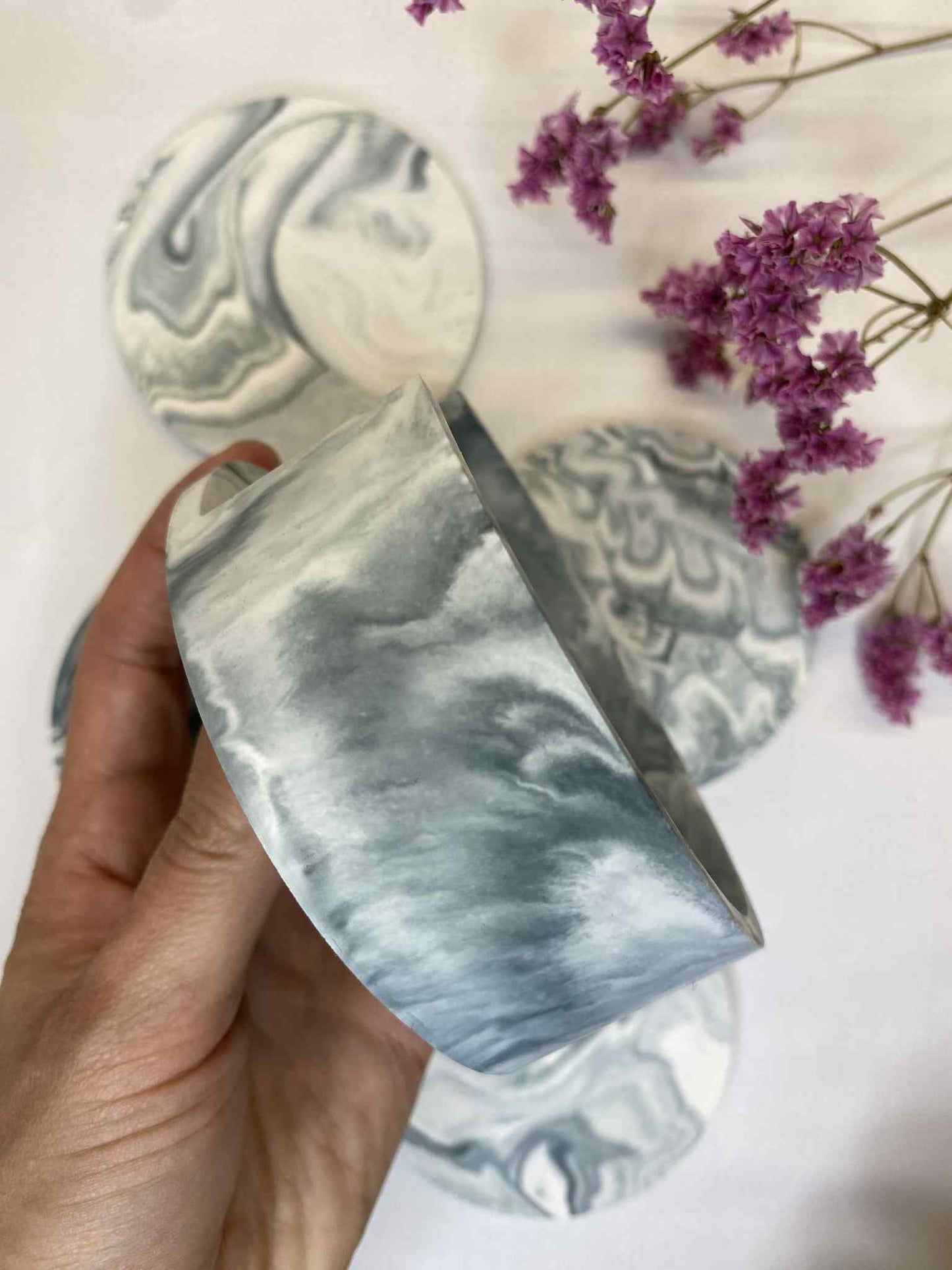 Puodelių padėkliukų rinkinys (žalsva)