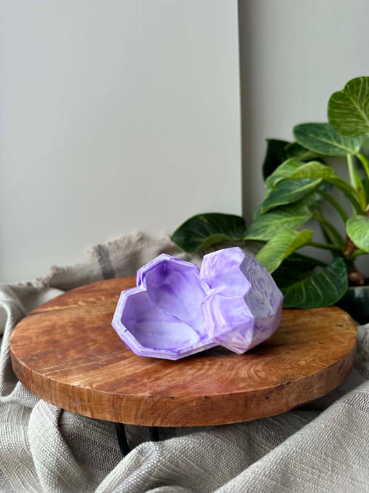 Širdelės formos dėžutė (violetinė)