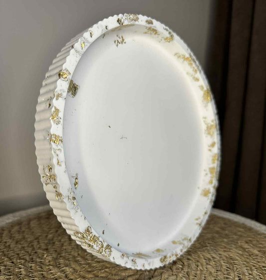 Universalus padėklas su indeliu (balta/auksinė)