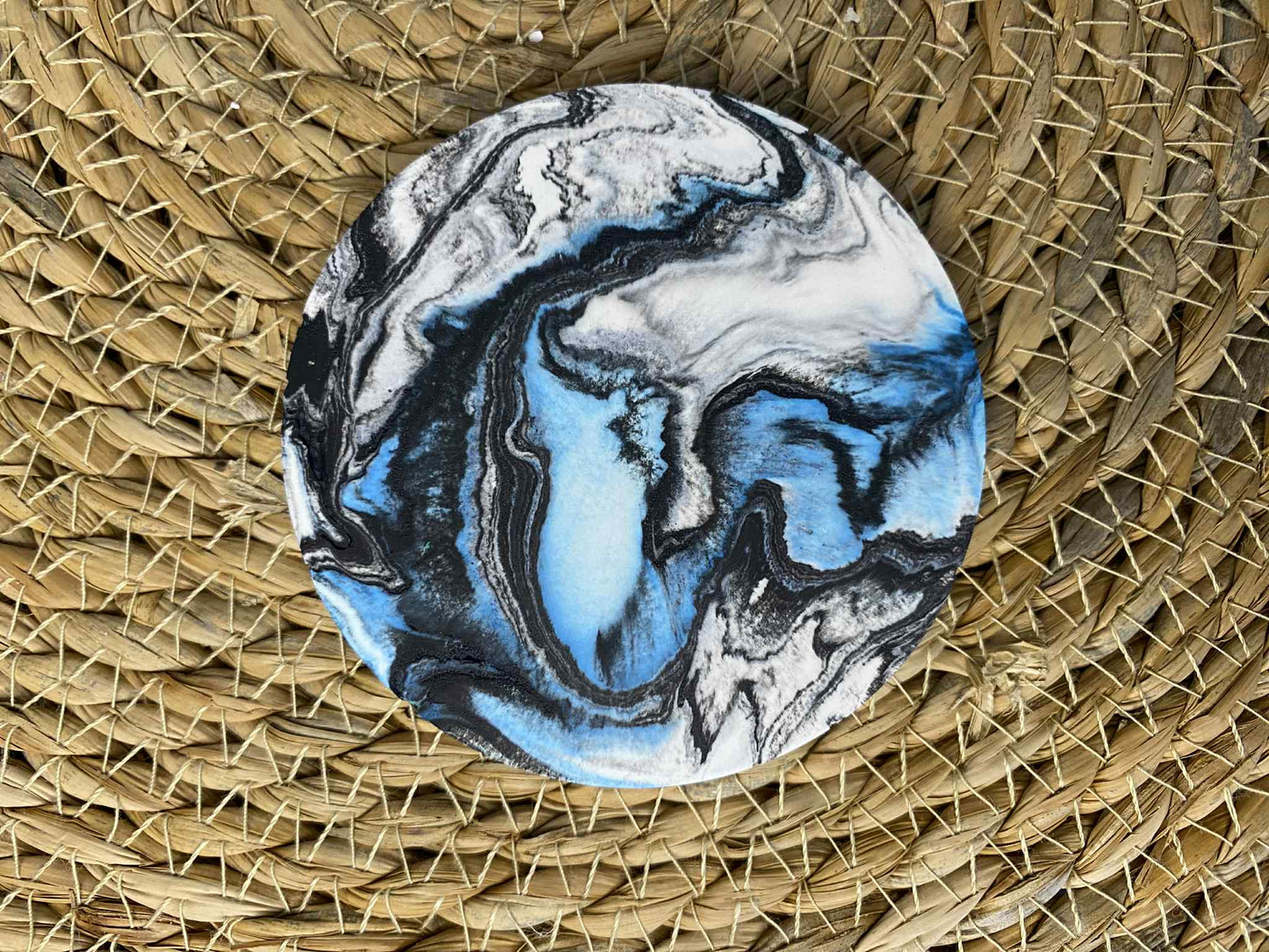 Puodelių padėkliukų rinkinys (mėlyna/juoda)