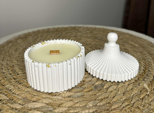 Jesmonit-Kerze mit Deckel „Eleganz“