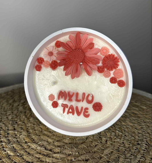 Handgefertigte Kerze „Ich liebe dich“ (roter Farbton)