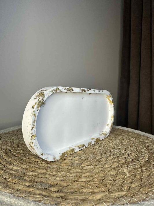 Lange Achterbahn (weiß/gold)