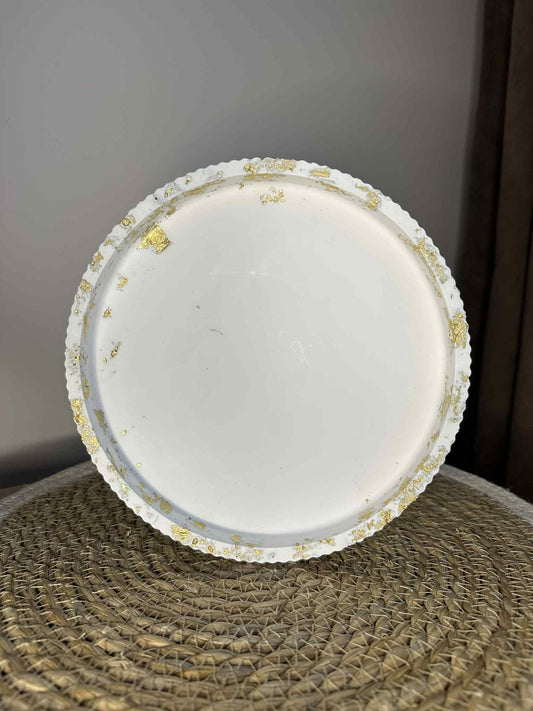 Universalus padėklas su indeliu (balta/auksinė)