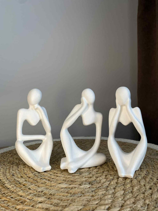 Susimąsčiusių žmogeliukų statulėlės (3 vienetai)