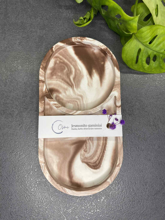 Dviejų dalių padėkliukas (rudas)