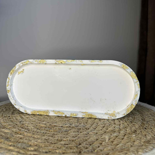 Lange Achterbahn (weiß/gold)