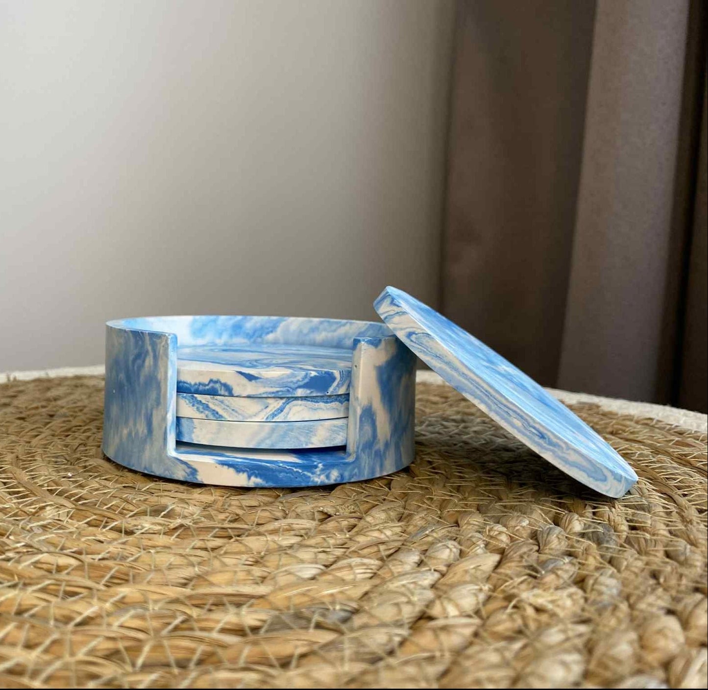 Puodelių padėkliukų rinkinys (mėlynas)