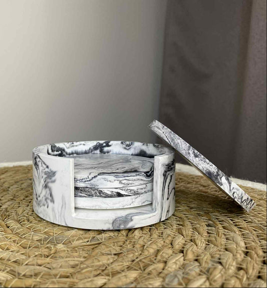 Puodelių padėkliukų rinkinys (juodas)