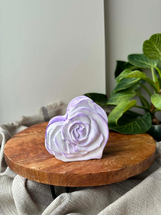 Dėžutė su dangteliu „Rožės širdis“ (violetinė)