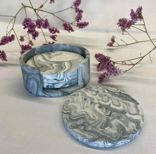 Puodelių padėkliukų rinkinys (žalsva)